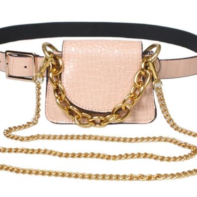 China 2021 Water Proof Fashion Belt For Women Elegant Patchwork Packages Belt Casual PU Chain Leather for sale