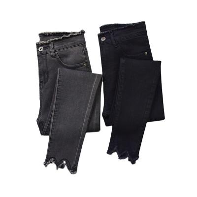 China 2021New Style Breathable Blue Black Gray Denim Ladies Pencil Pants Women Pencil Jeans for sale