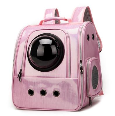 China Pink Outdoor Bubble Breathable Pet Backpack Popular Traveling Carrier For Dogs And Cats for sale