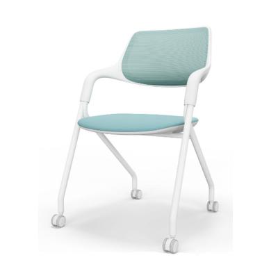 China Modern Popular White Plastic Training Frame Movable Meeting Chair For School And Office Movable Chair for sale