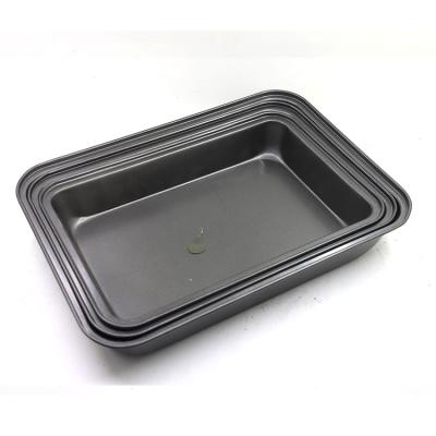 China High Quality Hot Sale Bakeware Place Christmas Kitchen Stocked Non-Stick Custom Black Cake Pans Baking Tray for sale