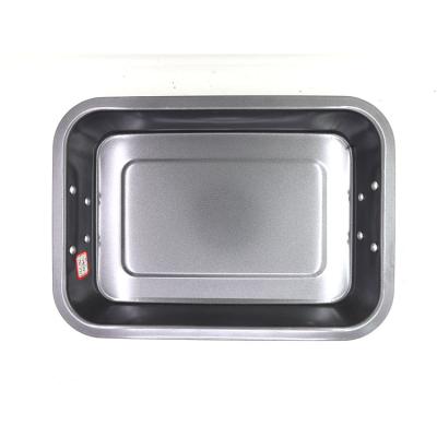 China High Quality Hot Selling Roast Chicken Bakeware Square Non-Stick Custom Black Kitchen Stocked Christmas Filters Baking Tray for sale