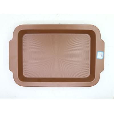 China High Quality Hot Sale Brown Bakeware Square Christmas Kitchen Stocked Non-Stick Custom Cake Pans Baking Tray for sale