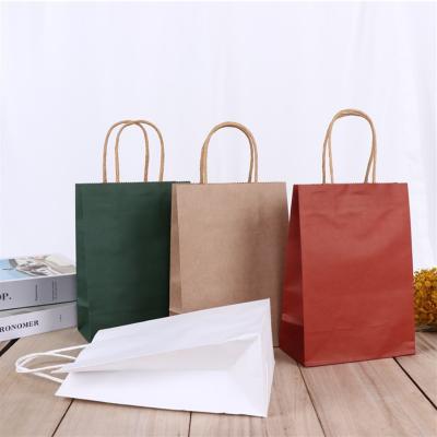 China Recyclable Recycle Flat Paper Bag Kraft Paper Shopping Bags For Paper Carry Bags With Rope Handle for sale