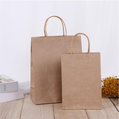 China Recyclable Biodegradable Kraft Paper Shopping Bag With Logo Design And Twisted Paper Handle for sale