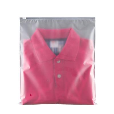 China Recyclable Custom Frosted Zipper Plastic Bags For Clothes Packaging for sale