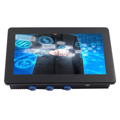 China 10 12 15 socket 15.6inch ip67 waterproof portable waterproof flat industrial all in one touch screen panel PC Linux OS for sale