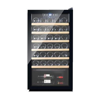 China Constant Temperature Freestanding Wine Cooler 33 Bottle Glass Door Cellar for sale