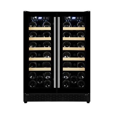 China Constant Temperature 24 Inch 598mm Built In Wine Cooler And Beverage Wine Cooler Double Zone Refrigerant For Home Use for sale