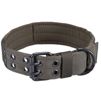 China Durable Military Tactical Dog Collar Pet Training Collar Nylon Adjustable Soft Padded Durable For Large Dogs for sale