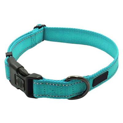 China Custom Made Premium Classic Dog Collar Padded Logo Nylon Dog Collar Reflective for sale