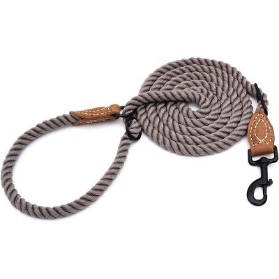 China Personalized Luxury Classic Dog Leash Cotton Clasp Rope Sturdy Leash With Match Dog Collar for sale