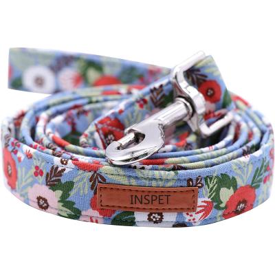 China Customized Customized Lead Metal Dolphin Dog Animal Cotton Print Durable Pattern Dog Leash Sturdy Leashes for sale