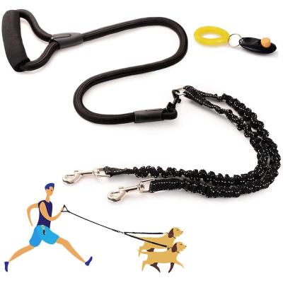 China Heavy Duty Thoughtful Padded No Lead Nylon Leash Durable Rubber Pull Dog Handle Double Hands Free for sale