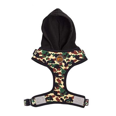 China Hot Sale Custom Fashion Soft Padded Pattern Printing Polyester Dog Harness Sets Adjustable Pet Hoodie OEM Paintball Pod for sale