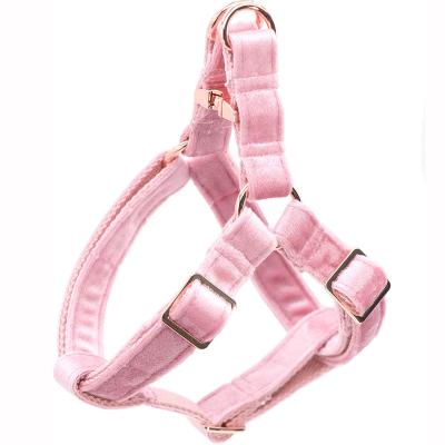 China Adjustable Comfortable Stylish Custom Padded No Pull Soft Velvet Halter Dog Harness Vest for sale