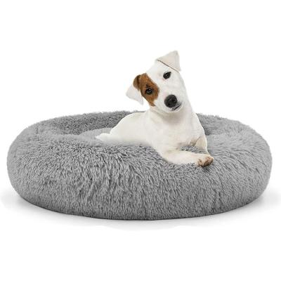 China Washable Comfortable Waterproof Rim Cushion For Small Pets Furry Cotton Dog Plush Pillow Dog Bed for sale