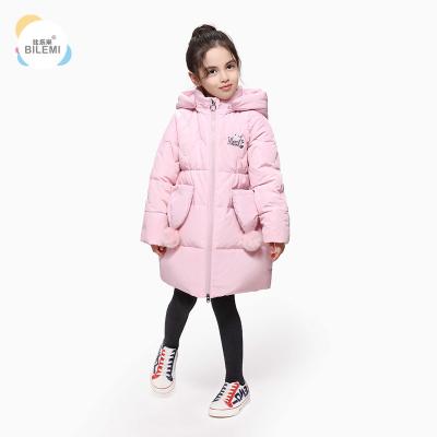 China Children Coats Stylish Hooded Cute Down Long Sleeve Winter Kids Heavy Best Warm Jackets For Girls for sale