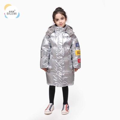 China Breathable Winter Fashion Kids Wear Duck Down Jacket Long Pink Little Girls Parka for sale