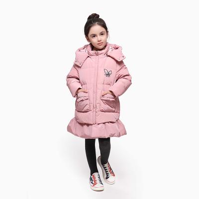 China Wholesale Children'S Boutique 12M - 4T Pink Warm Down Outerwear Hooded Kids Clothes Winter Long Winter Coats Kids Girls for sale