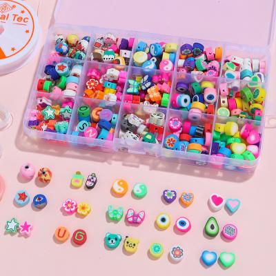 China Fashionable 475PCS Flower Round Soft Ceramic Polymer Clay Beads DIY Jewelry Bracelet Necklace Handmade Kits Sets For Jewelry Making for sale