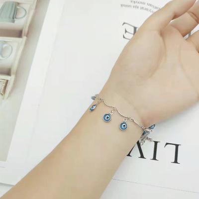 China TRENDY Fashion Fatima Hand Palm Eye Bracelets Devil Eye Friendship Bracelet Evil Eyes Bracelet For Women for sale