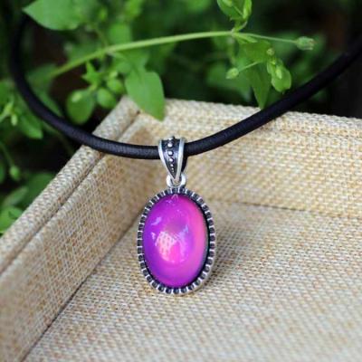 China High Quality CLASSIC Women's Style Bohemian Antique Mood Stone Jewelry Silver Plated Pendant Necklace for sale