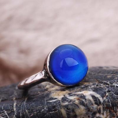 China Wholesale Online Vintage Mood Oval Glass Stone Magic Mood Stone Colors Mood Rings for sale