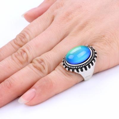 China Wholesale BOHEMIA Color Mood Changing Beads Rings Jewelry Temperature Sensing Mood Rings For Women for sale