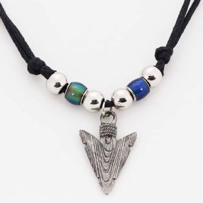 China ALLOY Jewelry Necklace Shark Tooth Zinc Alloy Mood Beads Modern Tribal Beaded Gold Chain Necklace for sale