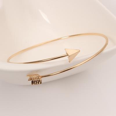 China Vintage Fashion Arrow Cuff Bracelets Jewelry 18k Gold Plated Adjustable Charm Bangle Bracelet For Women for sale