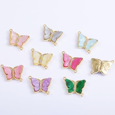 China Beautiful 2021 Butterfly Wholesale DIY Jewelry Accessories Bracelet Connectors Slap Bracelets 14K Gold Plated Bracelets for sale