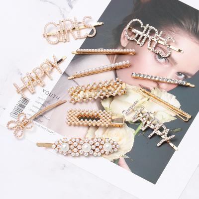 China 2021 Harajuku High Quality Korean Japanese Style Profited 26 English Letters Bead Hair Clips 60045-60053 for sale