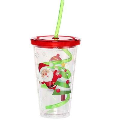 China 2019 New Product Viable Portable Idea Party Cup Transparent Santa Claus Glass for sale