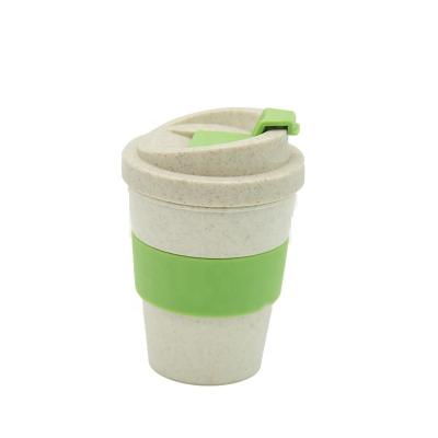 China BPA Free Stocked Coffee Mug 250ml Wheat Straw 8oz Reusable Custom Coffee Mug With Sleeve for sale