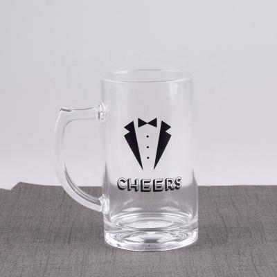 China Drinking Dishwasher Safe Custom Beer Mugs 16oz Reusable Plastic Beer Mug Stoneware Mug With Handles for sale