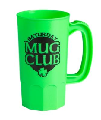 China Sustainable 14 Ounce Customized Reusable BPA Free PP Plastic Cheap Beer Mug With Handle for sale