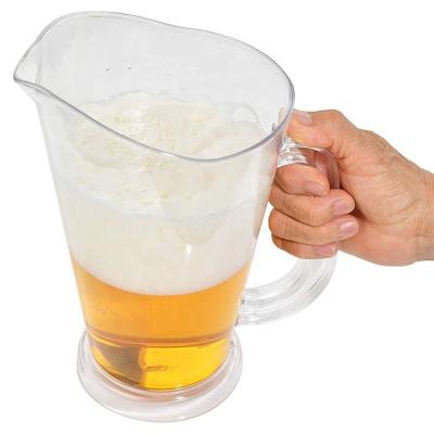 China 64 oz reusable clear plastic beer jug ​​1.8 liter plastic beer jug ​​with handle. for sale