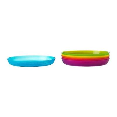 China Dishwasher Safe BPA Free Bohemian Reusable Dishes Assorted Colors Kids Toddlers Plastic Dish for sale