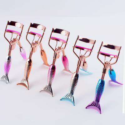 China Factory direct HEATER sales mounted gold mermaid gradient makeup eyelash curler eyelash beauty tool eyelash curler for sale