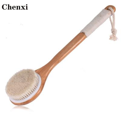 China All Natural Wholesale High Quality Bamboo Dry Skin Long Handle Factory Soft Hair Mane Bath Brush Horse Mane Bath Brush for sale