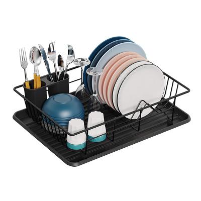 China Sustainable Housewares 2 Tier Single Dish Rack With Dish Rack Kitchen Storage Drain Rack for sale