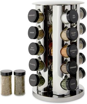 China Revolving Spice Rack Stored Bangs Seasoning Organizer Kitchen Rack Spice Set Stainless Steel Spice Revolving Organizer for sale