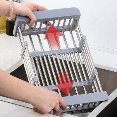 China High Quality Cheap Expandable Stainless Steel Workable Over Sink Dish Drying Storage Dish Rack Rack for sale