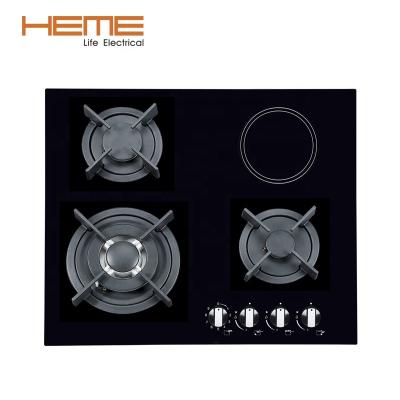 China Household Appliances Glass Ceramic 4 Burners Integrated Gas And Ceramic Hob for sale