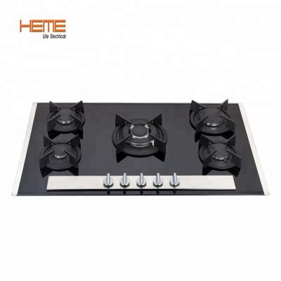 China Practical 2020 Household New Arrival Tempered Glass 90cm Built In 5 Burner Gas Hob for sale