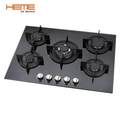 China Household 5 burner built in glass top gas hob gas cooktop with Euro FFD gas stove for kitchen (PG7051G-ACB) for sale