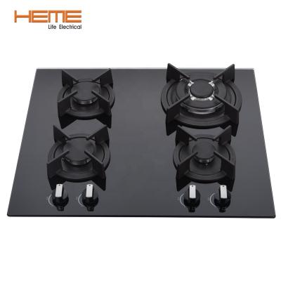 China Household Kitchen Appliances Black Tempered Glass Built In Gas Hob With 4 Burner (PG6041BG-A2CB) for sale