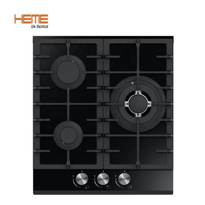 China Household 3 Burner Gas Stove Glass Top Built In Gas Hob for sale