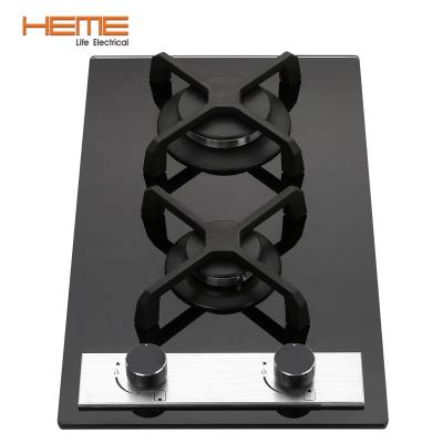 China Household 30cm Glass Hob Gas Cooker Stove 2 Burner Natural Gas Cooktop (PG3020BG-ECBA) for sale